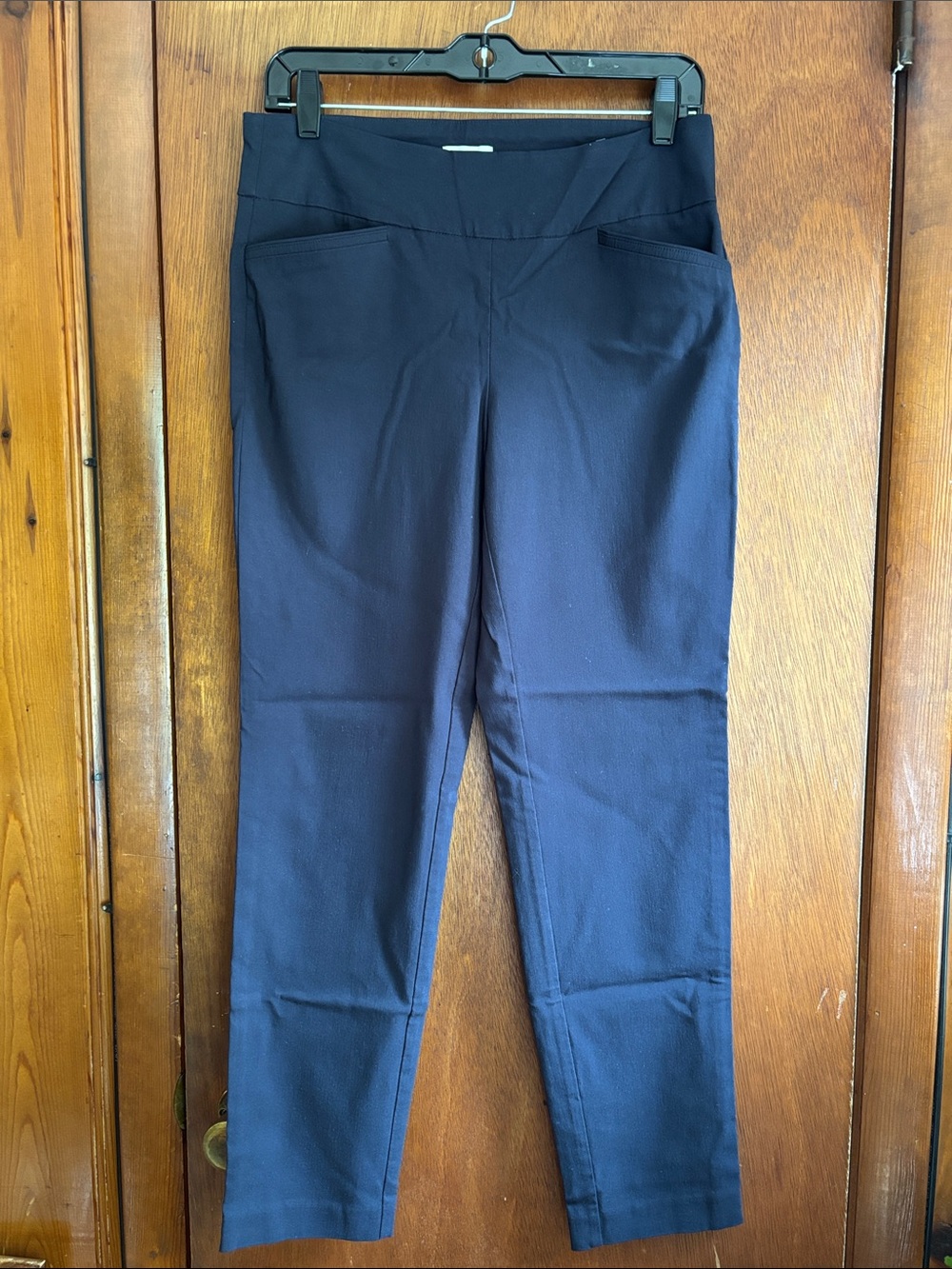 VAN HEUSEN women’s navy stretch extensible Slim Fit Pull-On ankle Pants nwo sz 8
